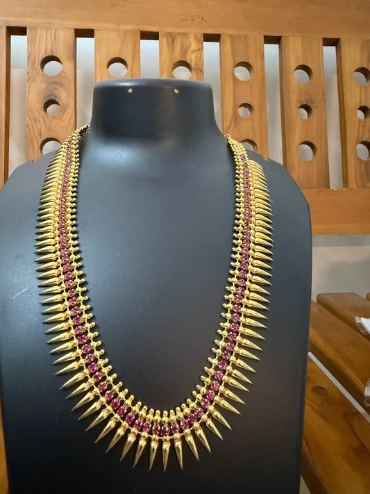 Kerala Pichimottu Medium Haram with Ruby Stones - Traditional Haram