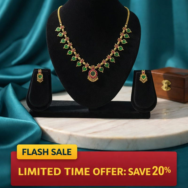 Palakka Necklace – Gold Finish South Indian Temple Jewellery | Flash Sale 20% OFF