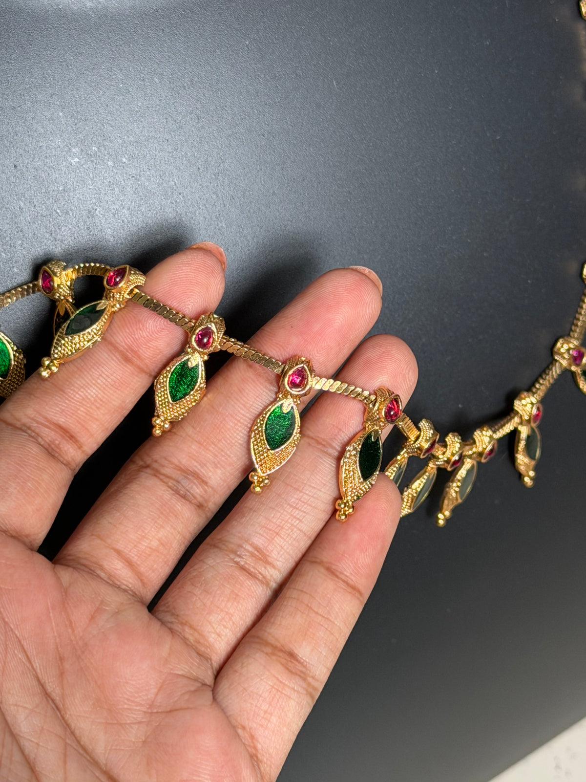 Green Nagapadam with ruby colour stones : Code MJ5780