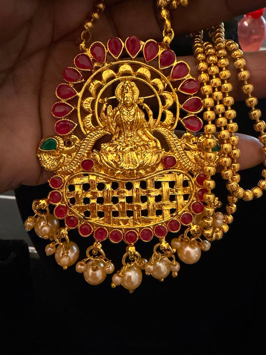 Gold Plated Lakshmi Temple Jewelry Set – CODE : SP120