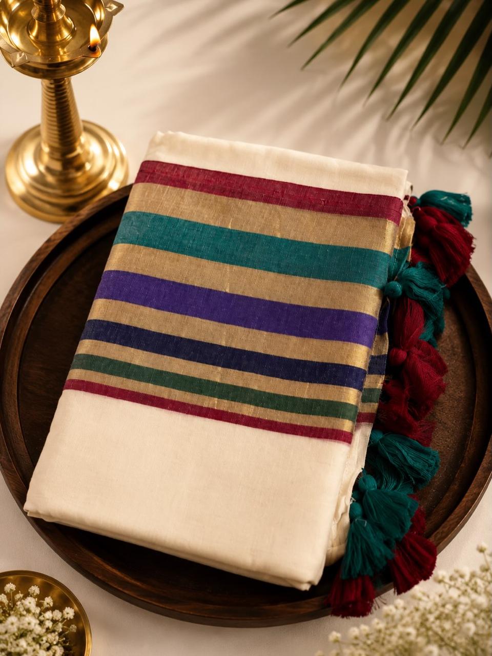 Mal cotton saree with multi colour design boarder