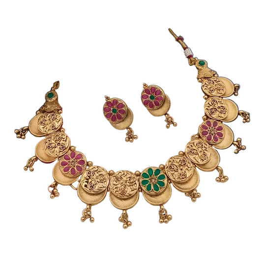 Non idol coin necklace with earrings: Code: S1550
