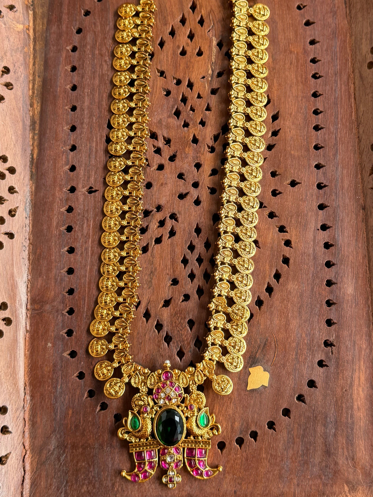 Coin Haram with Pendant : Traditional south indian temple jewellery