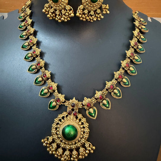Palakka: Green Mullamottu design : Temple Jewelry