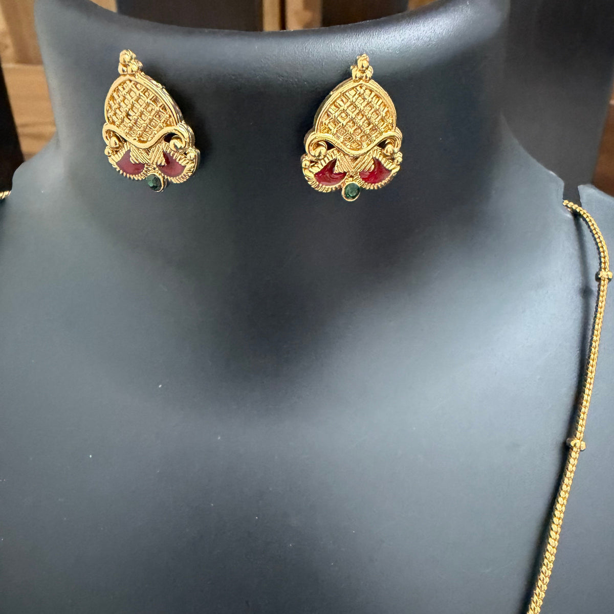 Sri Vighnaharta Ganesh Palakka Pathakkam Chain - Temple Necklace