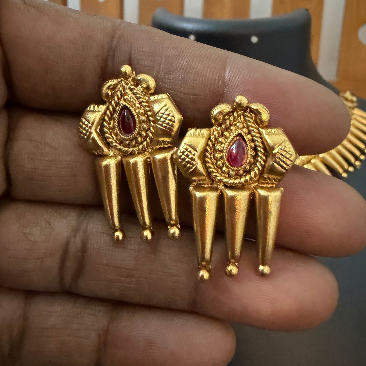 Kerala Traditional Mullamottu Choker/Necklace | Pichi Mottu Mala with Kundan Stones - RK Jewels