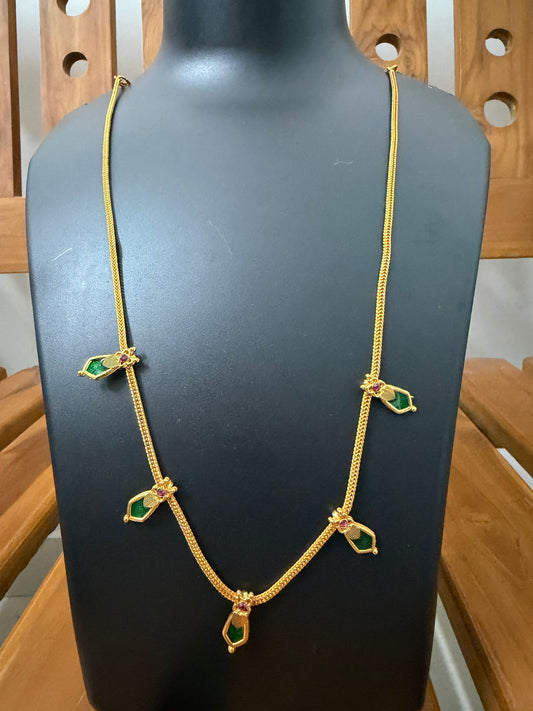 Green Nagapadam Simple Long Haram Set