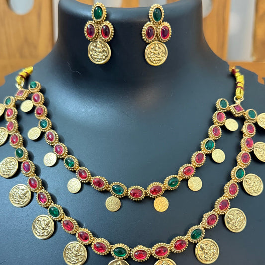 Coin necklace double layer