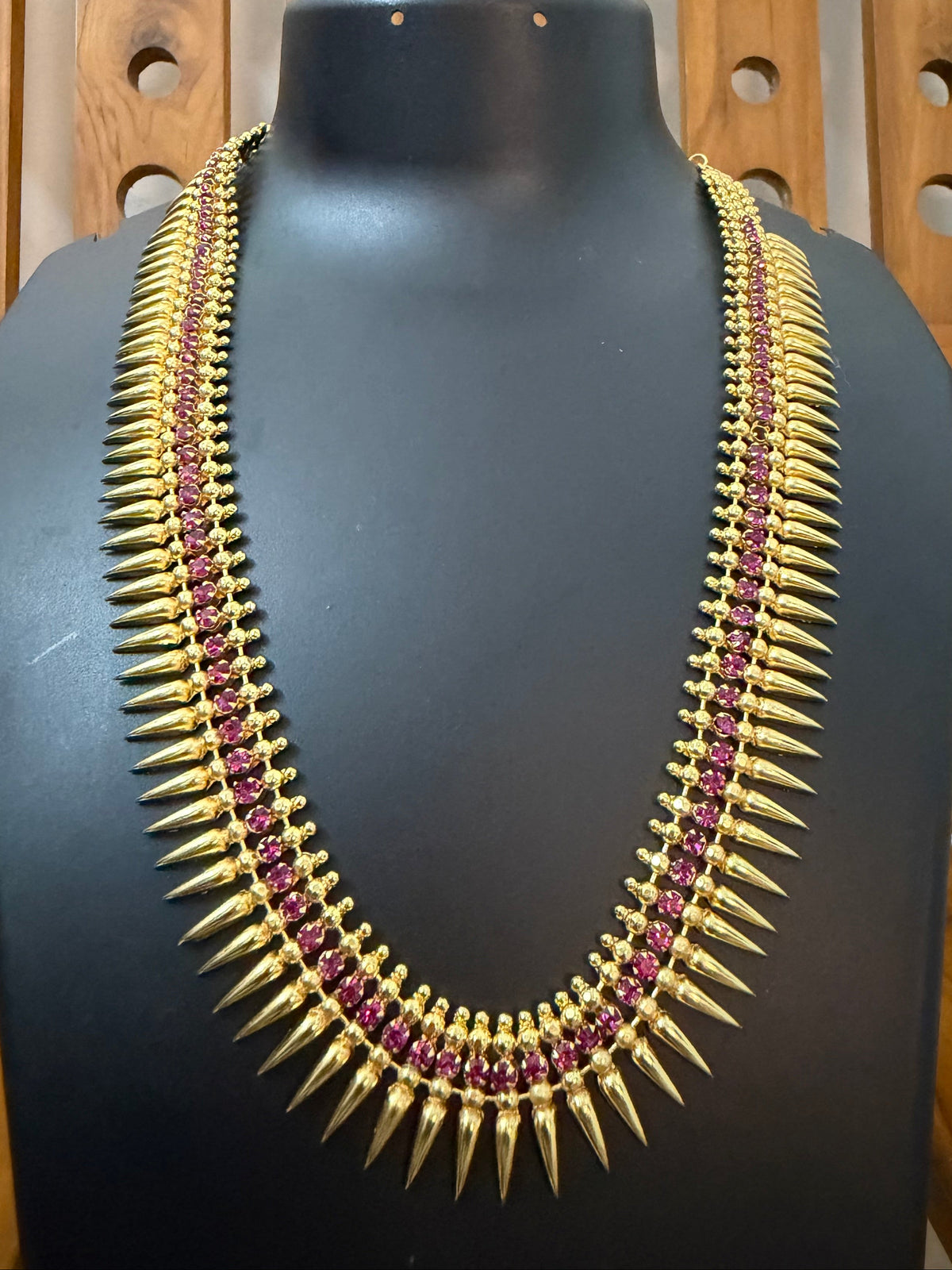 Kerala Pichimottu Medium Haram with Ruby Stones -  Traditional Haram