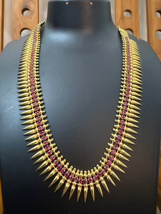 Kerala Pichimottu Medium Haram with Ruby Stones -  Traditional Haram