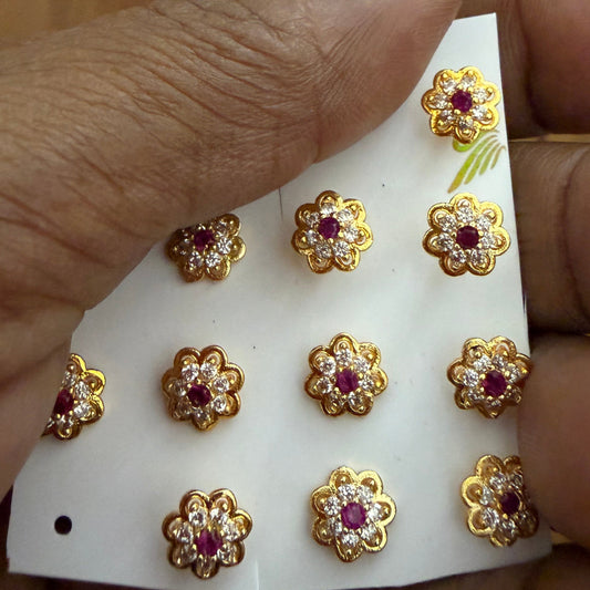 AD stone stud/Nose pin/second stud/earring/Three in one jewelry