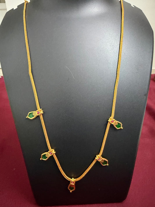 Green Nagapadam Simple Long Haram Set