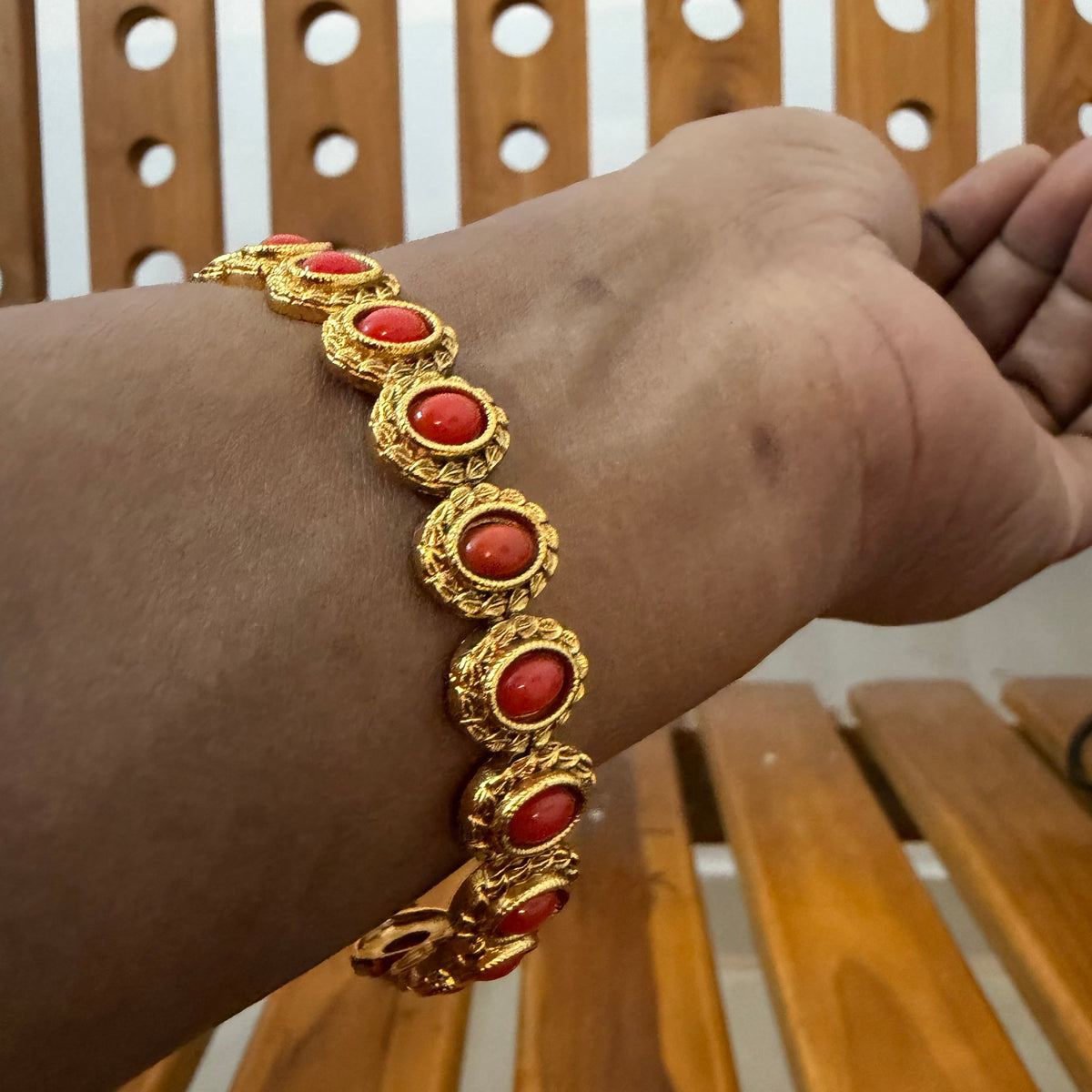 Pavizha Bangles : Coral bead bangles size : 2.8