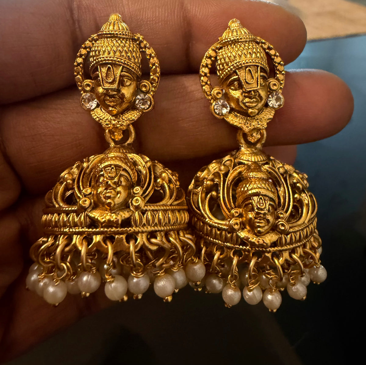 Tirupati Venketeswara Jhumka | The Divine Temple Jewelry| Code KJ1112