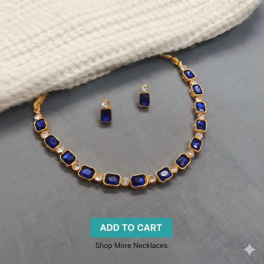 Single layer glass stone Adjustable choker/necklace
