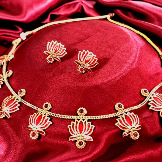 LOTUS CHOKER/NECKLACE FROM " THE PADMA " collections.