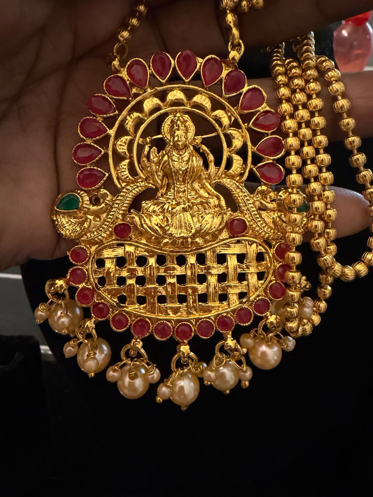 Gold Plated Lakshmi Temple Jewelry Set – CODE : SP120
