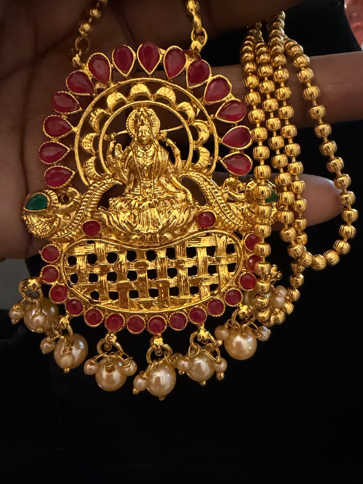 Gold Plated Lakshmi Temple Jewelry Set – CODE : SP120