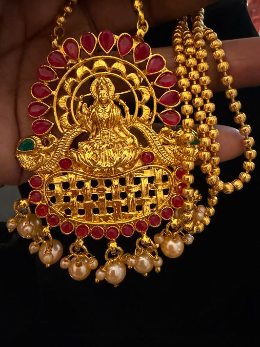 Gold Plated Lakshmi Temple Jewelry Set – CODE : SP120