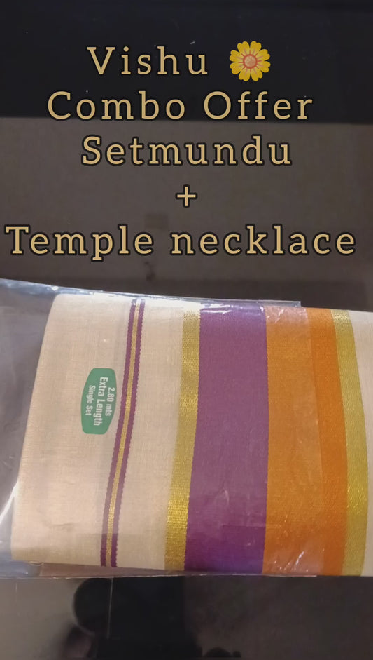 Tissue silk Set mundu+ Nagapadam| Vishu 🌼 Special offer I CODE: VISHUOFFER 2