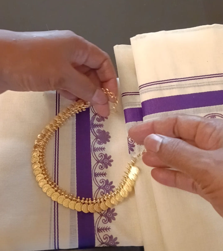 Onam 🌼 Special offer| Set mundu+ Necklace set I Code: ONAMOFFER SET 1