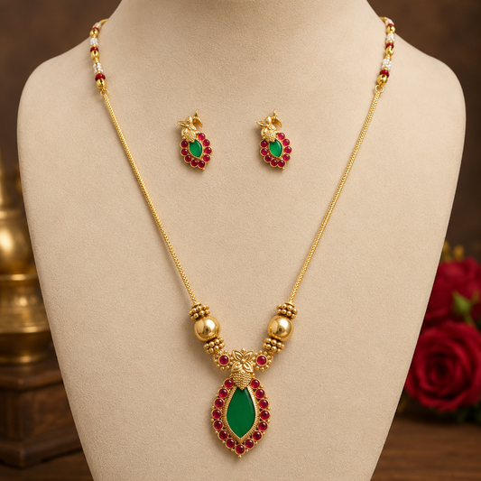 Emerald pendant set : code : KJ2201