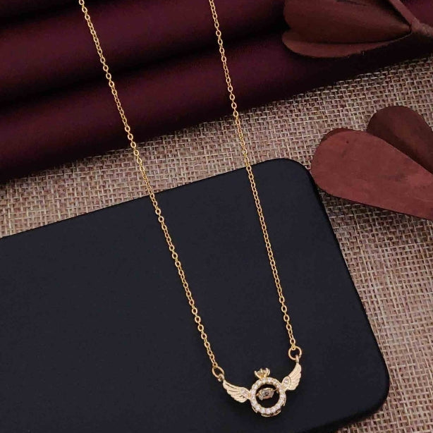 Angel Wing Pendant Chain – Graceful Minimal Style : Code SP8500