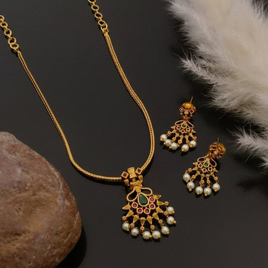 Attigai with pearl | Antique Gold Finish Imitation Jewellery I SP176