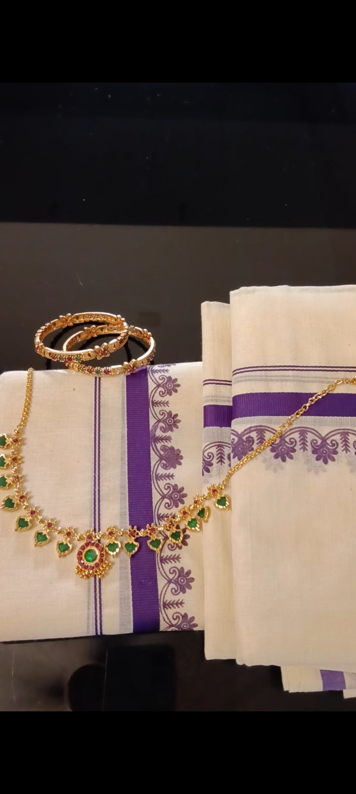 Onam 🌼 Special offer| Set mundu+ Necklace set I Code: ONAMOFFER SET 1